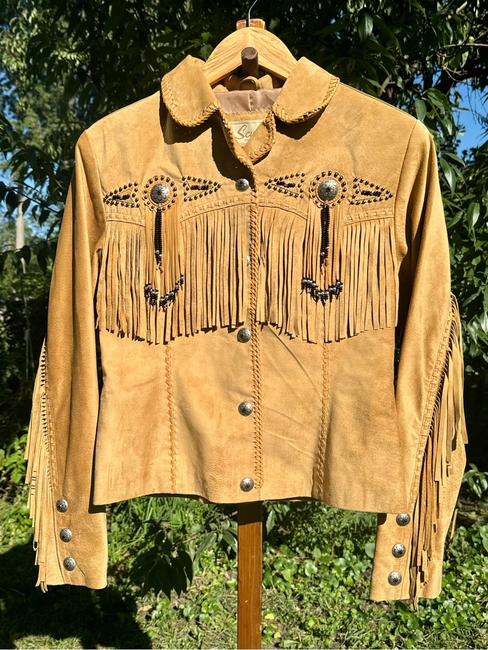 Scully Fringe Beaded Western Suede Jacket